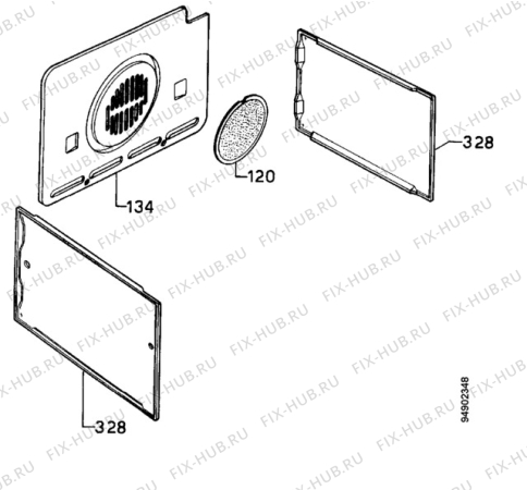 Взрыв-схема плиты (духовки) Faure CFM721W - Схема узла Kit 269